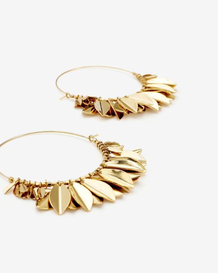 Accessories Isabel Marant | Metal Shiny Leaf Hoop Earrings