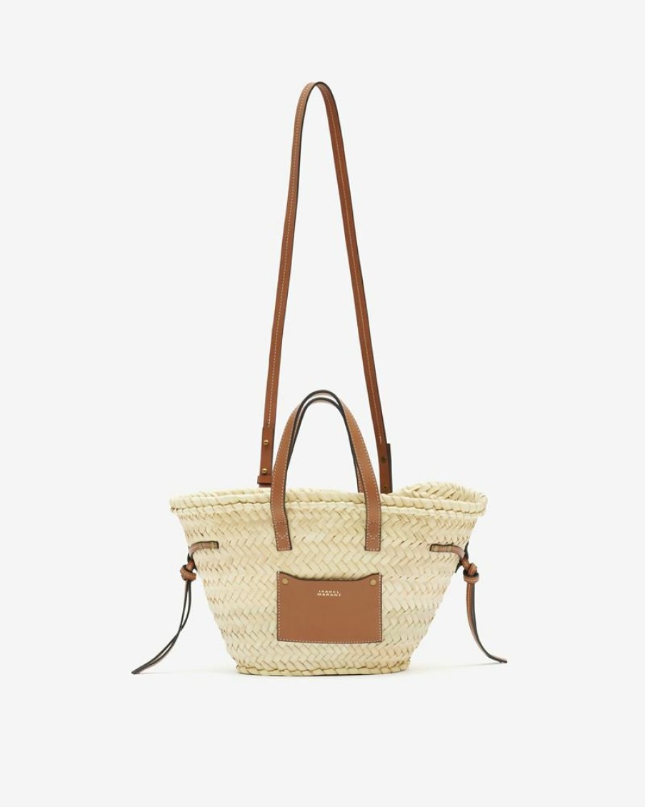 Bags Isabel Marant | Cadix Mini Raffia And Leather Basket Bag